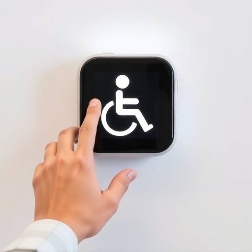 Icône d'accessibilité représentant une personne utilisant un appareil d'assistance